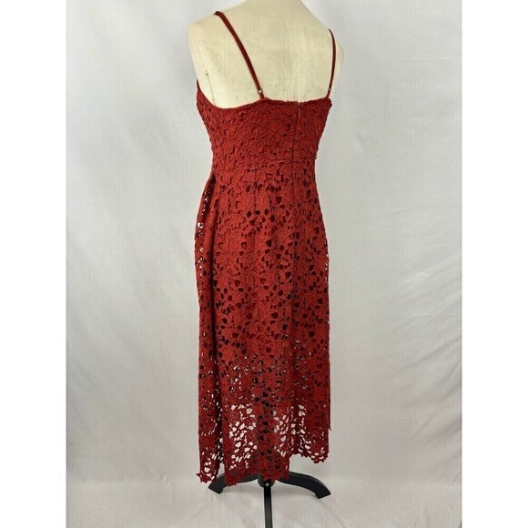 ASTR the Label Lace Dress Red Rust Medium Midi A Line Lined - Picture 5 of 16